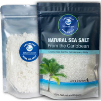 Real Sea Salt Extra Coarse For Grinder From The Caribbean, 16 Oz, 1 Pound, Extra Clean, 100% Organic And Natural, Salt For Grinder Refill And Mill Refill, Gourmet Salt, Rock Salt For Grinder, All Natural Salt.