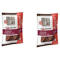 Golden Island Fire Grilled Pork Jerky Korean Barbecue Receipe - 14.5 Oz (2 Pack)