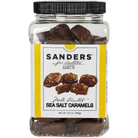Sanders Milk Chocolate Sea Salt Caramels, Kettle Cooked Caramel Covered In Milk Chocolate, 28 Oz Gift Tub