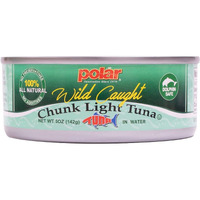 Mw Polar All Natural Chunk Light Tuna In Water, Wild Caught, Sustainable Fishing, Dolphin Safe, Tender, No Preservatives/Residue, Glutenfree, Lean Protein, Kosher, On The Go Meal, 5Oz (Pack Of 48)