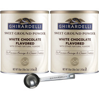 Ghirardelli Sweet Ground White Chocolate Gourmet Flavored Powder 3.12 Pound (Pack Of 2) With Ghirardelli Stamped Barista Spoon