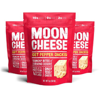 Moon Cheese Bites, Get Pepper Jacked, 2-Ounce 3-Pack, 100% Real Cheese Snack, Protein, Keto, After-School Or Lunch Snack