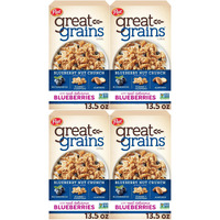 Post Great Grains Blueberry Morning Breakfast Cereal, Non Gmo Project Verified, Heart Healthy, Low Fat, Whole Grain Cereal 13.5 Ounce (Pack Of 4)
