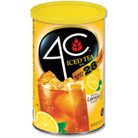 4C Powdered Drink Mix Cannisters, Lemon Tea, 28 Quarts, Family Sized Cannister, Thirst Quenching & Refreshing Flavors (Lemon Iced Tea, 4.13 Pound (Pack Of 3))