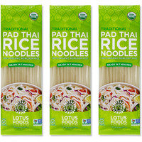 Lotus Foods Traditional Pad Thai Rice Noodles - Pad Thai Noodles, Asian Noodles, Gluten Free Noodles, Rice Noodles, Whole Grain, Non Gmo, Usda Organic - 8 Oz (Pack Of 3)