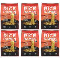 Lotus Foods Organic Millet & Brown Rice Ramen - Gluten Free Rice Ramen, Whole Grain Ramen Noodles, Low Sodium Rice Noodles, Usda Organic, Gluten Free, Vegan - 10 Oz Bags (Pack Of 6)
