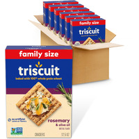 Triscuit Rosemary & Olive Oil Whole Grain Wheat Crackers, Family Size, 6 - 12.5 Oz Boxes