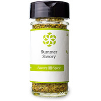 Savory Spice Summer Savory Seasoning - Dried Savory Leaves | Add Summer Savory Herb & Subtle Peppery Flavor To Soups & Stews (Medium Jar - Net: 0.9 Oz)