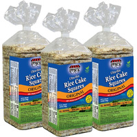 Only Kosher Candy Ultra Thin Rice Cakes Squares Original All Natural Whole Grain Brown Rice, Gluten Free Rice Cakes, Non Gmo, Fat Free (Pack Of 3)