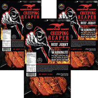 Creeping Ghost    Carolina Reaper Jerky Beef Three - 3Oz Bags The Reaper Is The Hottest Pepper In The World! Sweet With Heat!