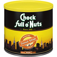 Chock Full Onuts Donut Shop Roast, Medium Roast Ground Coffee - Gourmet Arabica Coffee Beans - Smooth, Full-Bodied And Rich Coffee (23 Oz. Can)