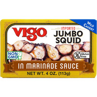 Vigo Premium Imported Canned Seafood, Jumbo Squid In Marinade Sauce, Specialty Flavored, Perfect For Recipes And Dishes (Jumbo Squid In Marinade Sauce, 4 Ounce (Pack Of 10))