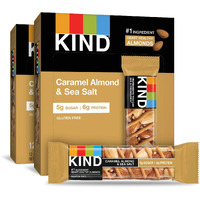 Kind Bars, Caramel Almond & Sea Salt, Healthy Snacks, Gluten Free, Low Sugar, 6G Protein, 24 Count