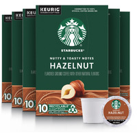 Starbucks K-Cup Coffee Pods, Hazelnut Flavored Coffee, Naturally Flavored, 100% Arabica, 6 Boxes (60 Pods Total)