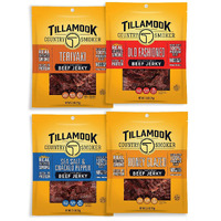 Tillamook Country Smoker Real Hardwood Smoked Beef Jerky Variety Pack, 2.5 Ounce (Pack Of 4)