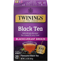 Twinings Blackcurrant Breeze Black Tea, 20 Count (Pack Of 6), Individually Wrapped Tea Bags, Sweet, Tangy Taste, Caffeinated, Enjoy Hot Or Iced