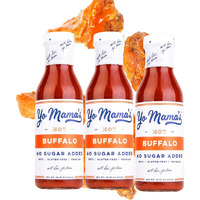 Yo Mamas Foods Keto Hot Buffalo Dipping, Marinade & Wing Sauce - Pack Of (3) - Low-Zero Carb, No Sugar Added, Whole30, Paleo, Gluten And Soy Free, And Low Calorie!