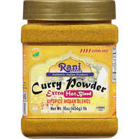 Rani Curry Powder Extra Hot (11-Spice Authentic Indian Blend) 16Oz (1Lb) 454G Pet Jar ~ All Natural | Salt-Free | Vegan | No Colors | Gluten Friendly | Non-Gmo | Indian Origin
