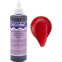 Decopac Premium Gel Food Coloring | Super Red Food Coloring For Baking | 8Oz | Color Buttercream, Fondant, Frosting & Piping Gel, Food Safe, Highly Concentrated Gel, 8 Oz - Super Red