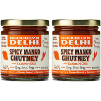 Brooklyn Delhi Spicy Mango Chutney | Made With Ripe Mangos, Fresh Ginger, And Heirloom Kashmiri Chili Peppers | Vegan, Nothing Artificial (Pack Of 2)