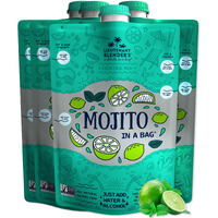 Lt. Blender's Mojito In A Bag - Each Bag Makes 1/2 Gallon Of Frozen Mojito Mix - Non-Gmo Cocktail Mix For Mojito Slushies - Make A Cocktail, Wine Slushie Or Mocktail - (Pack Of 4)