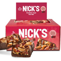 Nick's Nut Snack Bars. Low Sugar, 3G Net Carbs, Vegan (Cherry Chocolate, Pack Of 12)