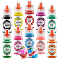 Oil Based Food Coloring For Chocolate 10 Colors Edible Food Dye For Sugar Candy Melts Oil Frosting Icing Dye For Backing Cookies Fondant Food Color For Cake Decorating - 0.25 Fl. Oz/Bottles