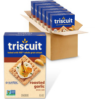 Triscuit Roasted Garlic Whole Grain Wheat Crackers, 6 - 8.5 Oz Boxes