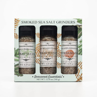 Seasoned Essentials | Gourmet Smoked Sea Salt Grinder Variety Pack (3 Pack) | Rich, Smoked Salt Variety Pack To Add Divine Flavor On Meat, Fish, Veggies And Much More!