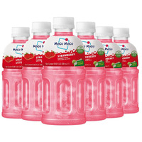 Mogu Mogu Drink Strawberry Juice (6 Bottles) Drinks For Kids Made With Fruit Juice And Nata De Coco (Coconut Jelly) Fun Chewable Juice Boxes For Kids. Juice Bottles Made For Adults And Kids Ready To Drink Juices