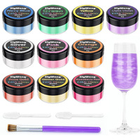 Edible Glitter - 10 Colors Luster Dust Edible Set For Drinks, Food Grade Edible Glitter Dust For Cake Decorating, Cocktail, Fondant, Strawberries, Candy, Cookie, Chocolate. Vegan And Gluten Free - 4G/Bottle