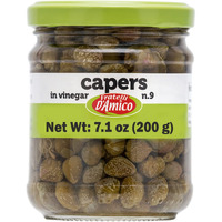 Capers, #9, Premium Quality Italian Capers In Brine, Jar, 7.1 Oz (200G), Product Of Italy, Fratelli D'Amico