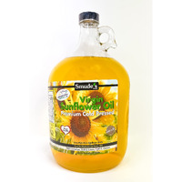 Smude's Brand Cold Pressed Sunflower Oil - 1 Gallon (128 Oz.) Glass Bottle | Healthy & Versatile Cooking Oil, High Oleic, Heart Healthy | All Natural, Chemical Free, 100% Pure, Unrefined | Gluten Free, Dairy Free, Non-Gmo, Vegan, Kosher