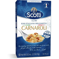 Riso Scotti, Carnaroli Risotto Rice, 2.2 Lbs (1 Kg), Product Of Italy, Chef Selected, Gluten Free, Non-Gmo, Vacuumed Packed