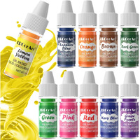 Oil Based Food Coloring - 10 Colors Upgraded Food Coloring For Chocolate, Ercorart Edible Oil Food Dye For Candy Melts, Cake Decorating, Fondant, Icing Frosting, Baking - (.25 Fl.Oz Bottles)