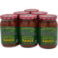 El Pinto All Natural Green Chile Sauce Hot, 16 Oz (Pack Of 6)