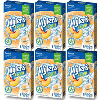 Wyler's Light Singles To Go Drink Mix, Peach, 6 Pack (48 Drink Sticks Total)