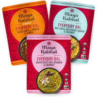 Maya Kaimal Foods - Organic Indian Everyday Dal - Variety Pack 10Oz - Red Lentil, Black Lentil, Green Split Pea - Fully Cooked - Vegan - Microwavable - Ready To Eat Meals - Pack Of 3
