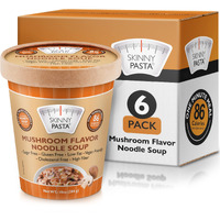 Skinny Pasta Healthy Shirataki Noodle Mushroom Soup | Ultra-Low Calorie Konjac Noodles Ramen For Weight Loss | High Fiber, Carb Free, Keto & Paleo Friendly Vegan Noodles Instant Soup | 6 Pack