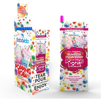 Bobavida Summer Strawberry Popping Boba - 10 Boba Packets With Straws For Drinks, Desserts & Food Toppings - Non-Gmo Popping Boba Pearls