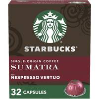 Starbucks By Nespresso Vertuo, Single-Origin Sumatra, Dark Roast Coffee, 32-Count Coffee Pods, Brews 7.8 Oz.