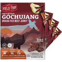 Field Trip Grass Fed Beef Jerky, Healthy Gluten Free Snacks, All Natural, Paleo-Friendly Beef Jerky, High Protein, Low Carb Snack With No Nitrates, 2.2Oz Bag, 4 Pack, Gochujang Korean Bbq