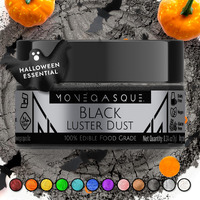 Mon  Gasque Black Luster Dust Edible Glitter For Cocktails 7G - Premium Black Edible Glitter For Cakes - Edible Dust For Halloween Cake - Edible Glitter For Drinks - Edible Glitter For Cakes