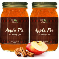 Green Jay Gourmet Apple Pie Jam - All-Natural Fruit Jam With Apples, Cinnamon & Spices - Vegan, Gluten-Free Jam - Contains No Preservatives Or Corn Syrup - Made In Usa - 2 X 20 Ounces