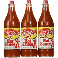 Texas Pete Original Hot Sauce, 12 Oz (3 Glass Bottles)