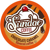 Sundae Ice Cream Flavored Coffee Pods, Compatible With 2.0 Keurig K-Cup Brewer, (Chocolate Caramel) 48 Count