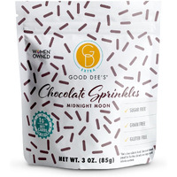 Good Dees Low Carb Chocolate Sprinkles, No Sugar Added Midnight Moon Keto Sprinkles With All Natural Coloring, Diabetic, Dye-Free, Dairy-Free & Gluten Free | (1G Net Carbs Per Serving)
