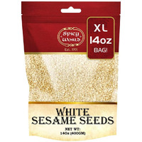 White Sesame Seeds 14Oz Bag - Natural, Raw, Hulled - By Spicy World