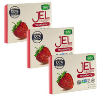 Bakol Jel Dessert - All Natural Vegan Dessert Mix - Kosher - Halal - No Artificial Sweeteners Flavors Or Colors - Strawberry Flavor (Pack Of 3)
