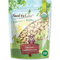 Food To Live Organic Raw Cashews, 2 Pounds Non-Gmo, Whole, Large, Premium Fancy Nuts, Unsalted, Unroasted, Kosher, Vegan, Bulk, Low Sodium. Good Source Of Protein, Copper, Zinc, Selenium, Thiamin